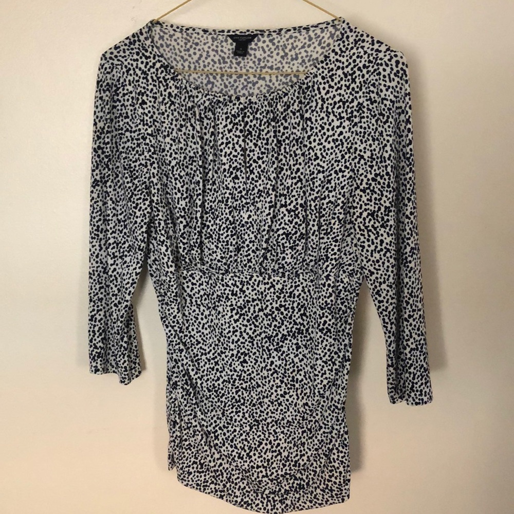 Ann Taylor black and white dress shirt, small